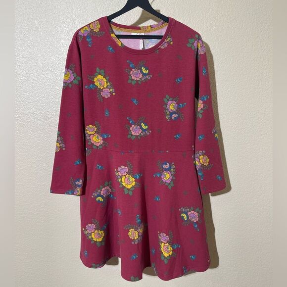 435 Matilda Jane Floral Burgundy Dress - Picture 1 of 5